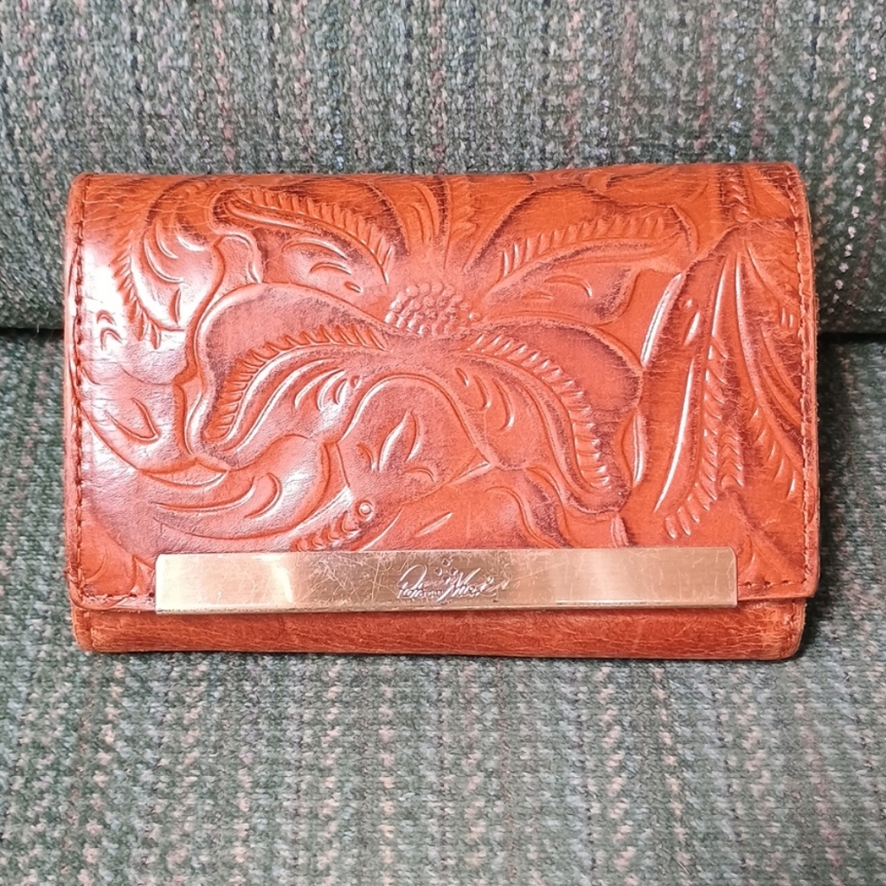 Patricia Nash Brown Tooled Leather Wallet